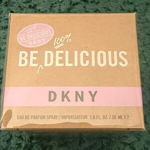 DKNY Be Delicious Perfume Box with Pink and Brown Design